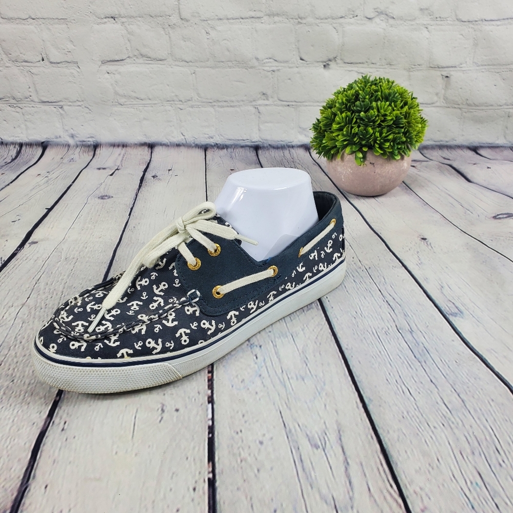 Sperry Nautical Anchor Boat Shoes Navy Blue